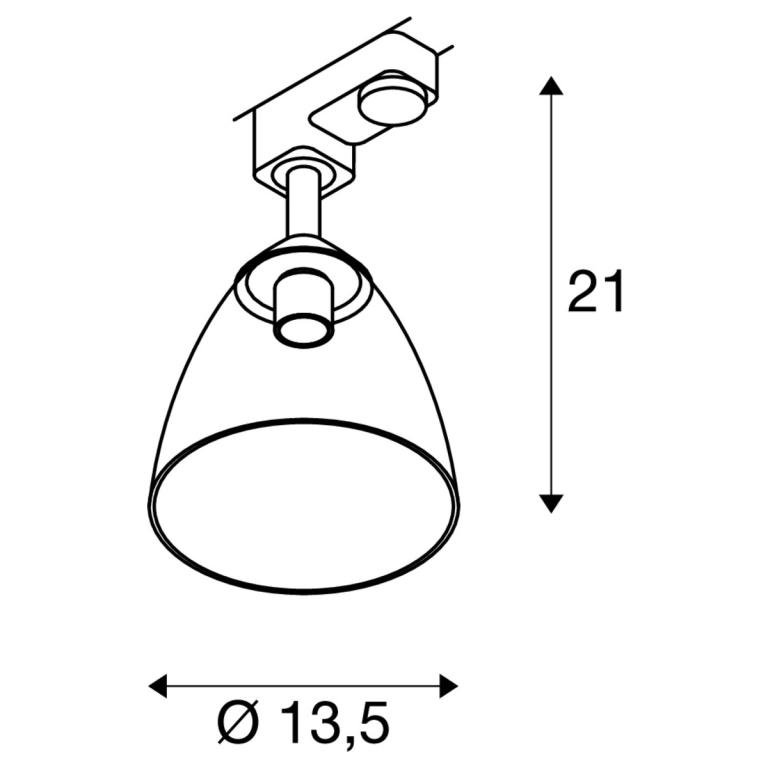 SLV 3-Phasen Spot PARA CONE GL schwarz / bambus / transparent Rauchglas Schirm GU10