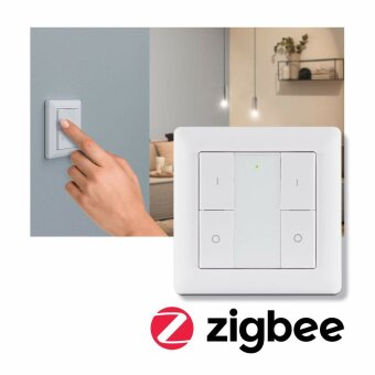 Wandschalter Smart Home Zigbee On/Off/Dimm Weiß