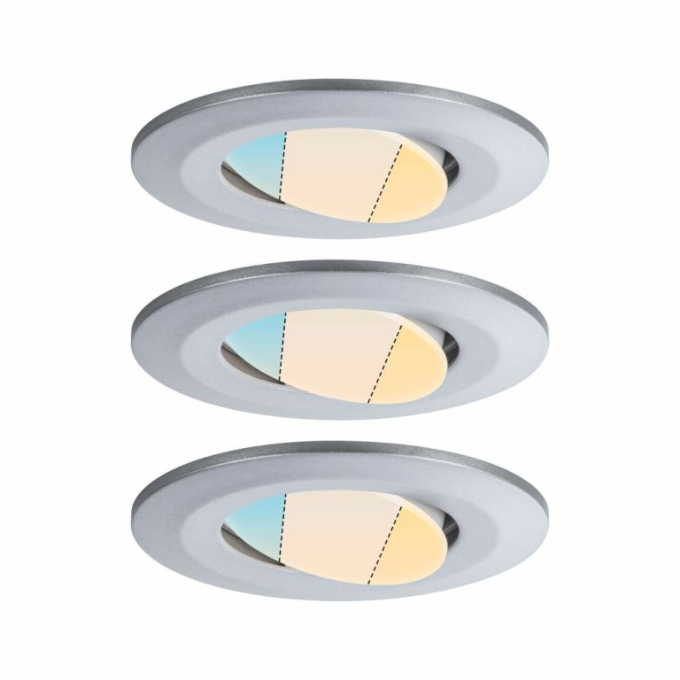 Paulmann HomeSpa LED Einbauleuchte Calla 3er-Set schwenkbar IP65 90mm 30° 3x5W 3x430lm 230V 3000K Chrom matt
