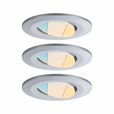 Paulmann HomeSpa LED Einbauleuchte Calla 3er-Set schwenkbar IP65 90mm 30° 3x5W 3x430lm 230V 3000K Chrom matt