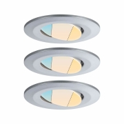 HomeSpa LED Einbauleuchte Calla 3er-Set schwenkbar IP65 90mm 30° 3x5W 3x430lm 230V 3000K Chrom matt