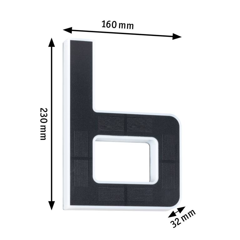 Paulmann Solar LED Hausnummernleuchte Buchstabe B inkl. wechselbarer Akku
 IP44 3000K 6lm Schwarz