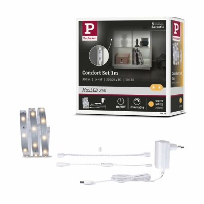 Paulmann MaxLED 250 LED Strip Regal Comfort Basisset  1m   4W 300lm/m 30LEDs/m 2700K 12VA