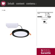 VariFit LED Einbaupanel Areo IP44 rund 118mm 4000K Schwarz