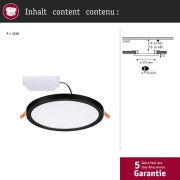 VariFit LED Einbaupanel 3-Step-Dim Areo IP44 rund 175mm 3000K Schwarz dimmbar