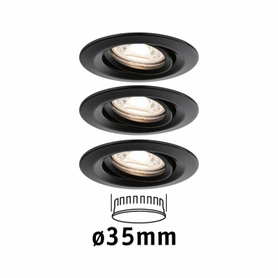 Paulmann LED Einbauleuchte Nova mini Coin 3er-Set schwenkbar 4W 2700K Schwarz matt 230V