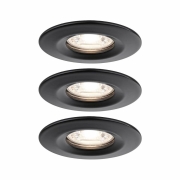 LED Einbauleuchte Nova mini Coin 3er-Set starr IP44 4W 2700K Schwarz matt 230V