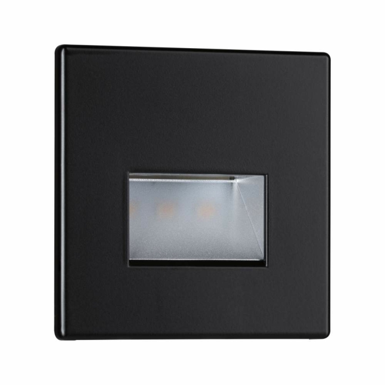 Paulmann LED Wandeinbauleuchte Edge Quadro Schwarz matt eckig 80x5mm 1,2W 50lm 2700K 230V