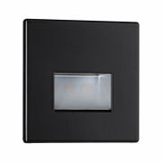 LED Wandeinbauleuchte Edge Quadro Schwarz matt eckig 80x5mm 1,2W 50lm 2700K 230V