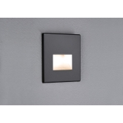 LED Wandeinbauleuchte Edge Quadro Schwarz matt eckig 80x5mm 1,2W 50lm 2700K 230V