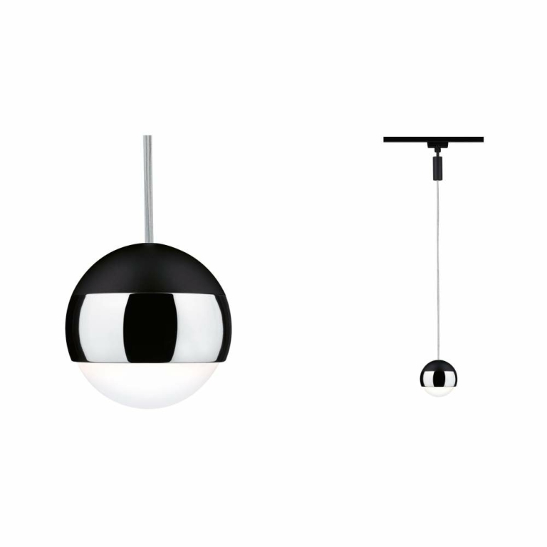 Paulmann URail LED Pendel Capsule II Schwarz matt/Chrom 6,3W 4000K 440lm dimmbar (LED fest verbaut)