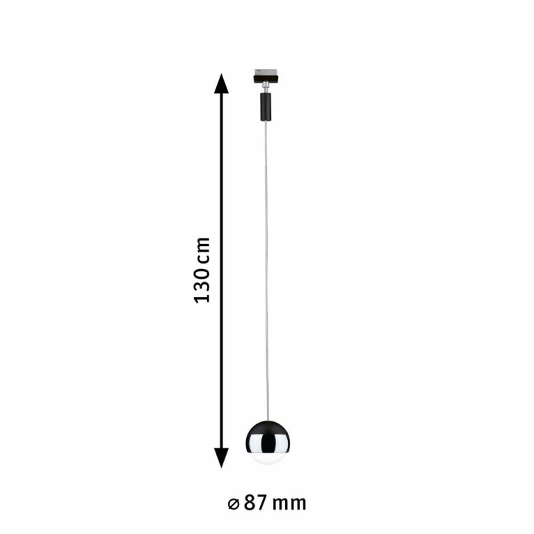 Paulmann URail LED Pendel Capsule II Schwarz matt/Chrom 6,3W 4000K 440lm dimmbar (LED fest verbaut)