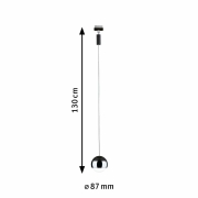 URail LED Pendel Capsule II Schwarz matt/Chrom 6,3W 4000K 440lm dimmbar (LED fest verbaut)