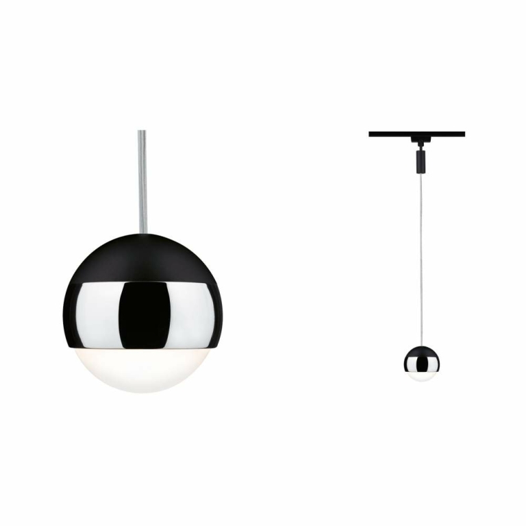 Paulmann URail LED Pendel Capsule II Schwarz matt/Chrom 6,3W 2700K 400lm dimmbar (LED fest verbaut)