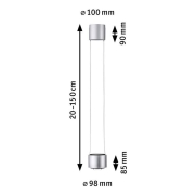 URail LED Pendelleuchte Aldan Chrom matt/Schwarz 8,5W 4000K dimmbar (LED fest verbaut)