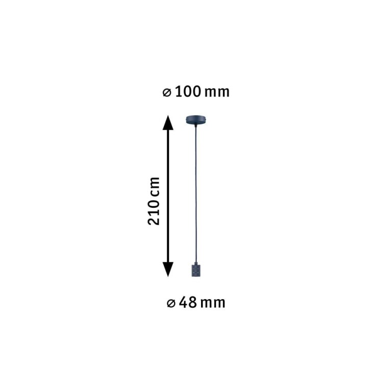Paulmann Neordic Pendelleuchte Tilla  E27   max. 60W Nachtblau dimmbar Metall