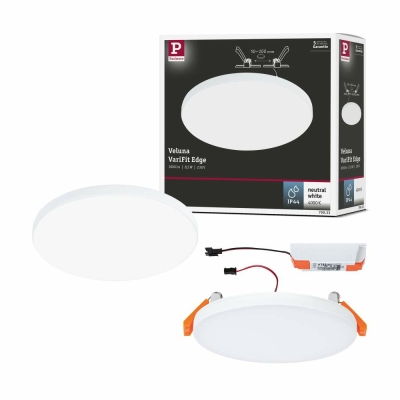 Paulmann VariFit LED Einbaupanel Veluna Edge IP44 rund 120mm 650lm 4000K Weiß