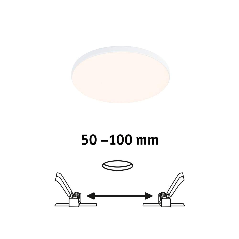 Paulmann 79939 VariFit LED Einbaupanel Veluna Edge IP44 rund 120mm 650lm  3000K | Lampen1a