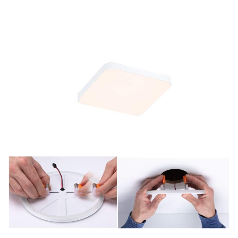 Paulmann VariFit LED Einbaupanel Veluna Edge IP44 eckig 90x90mm 450lm 3000K Weiß
