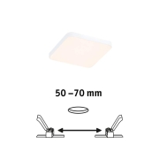 VariFit LED Einbaupanel Veluna Edge IP44 eckig 90x90mm 450lm 3000K Weiß dimmbar