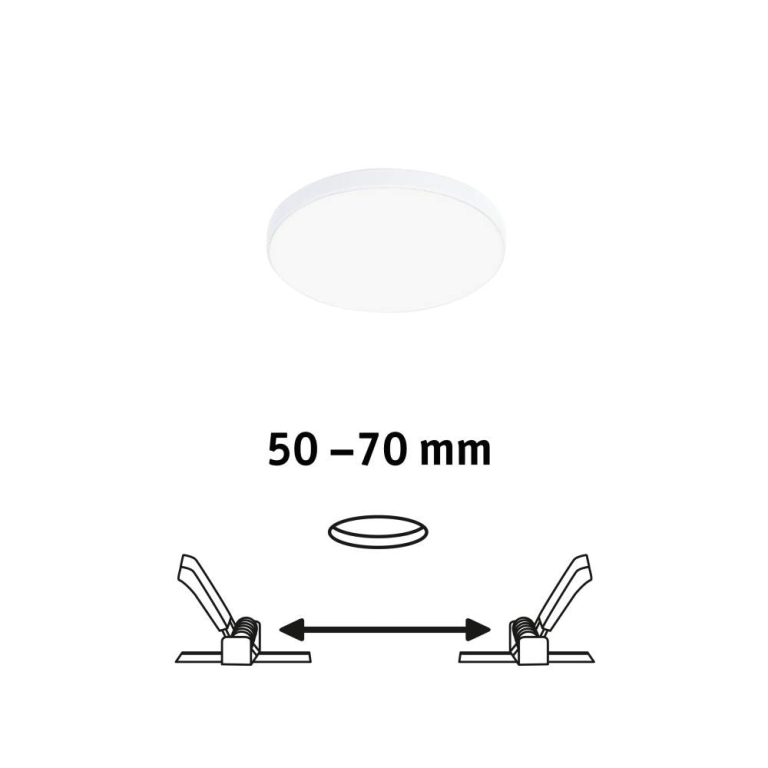 Paulmann VariFit LED Einbaupanel Veluna Edge IP44 rund 90mm 500lm 4000K Weiß dimmbar