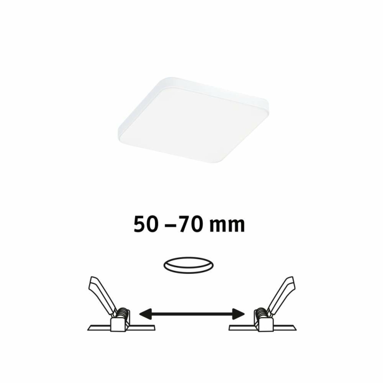 Paulmann VariFit LED Einbaupanel Veluna Edge IP44 eckig 90x90mm 500lm 4000K Weiß dimmbar