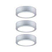 Möbel LED Schrankleuchte Pukk Chrom matt rund Warmweiß 3er-Set inkl. Trafo 230V