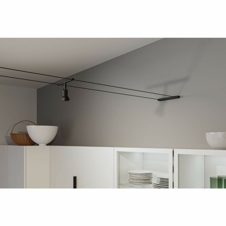 Paulmann CorDuo Seilsystem Montageset Halterung 2er-Set Schwarz matt