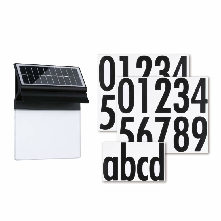 Paulmann Solar LED Hausnummernleuchte Neda IP44 3000K 14lm Schwarz