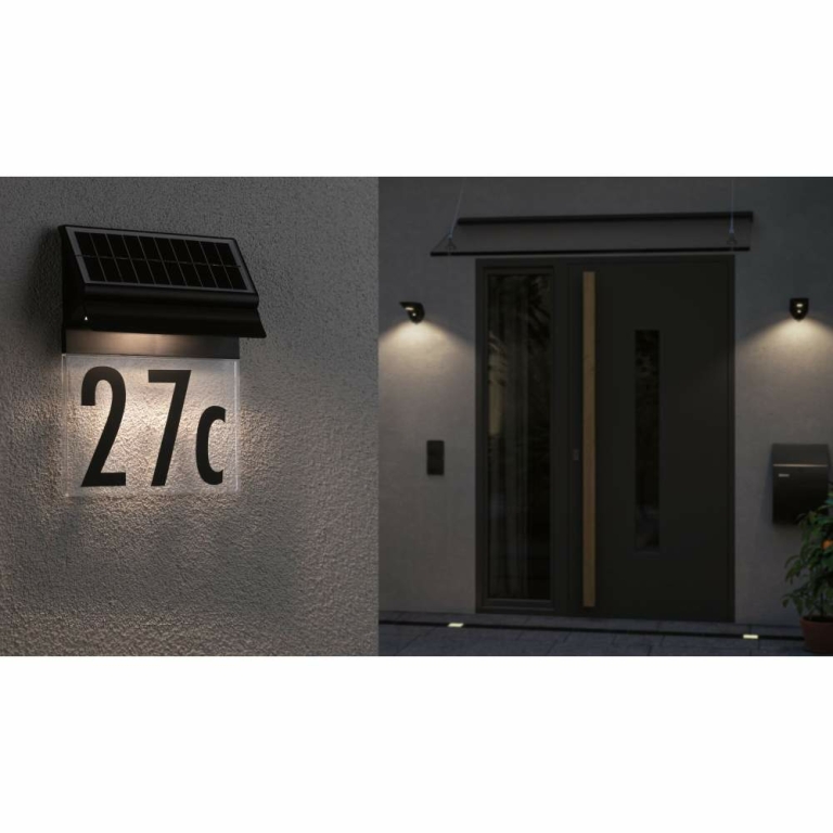 Paulmann Solar LED Hausnummernleuchte Neda IP44 3000K 14lm Schwarz
