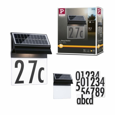 Paulmann Solar LED Hausnummernleuchte Neda IP44 3000K 14lm Schwarz