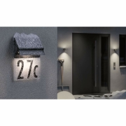Solar LED Hausnummernleuchte Neda IP44 3000K 14lm Schwarz