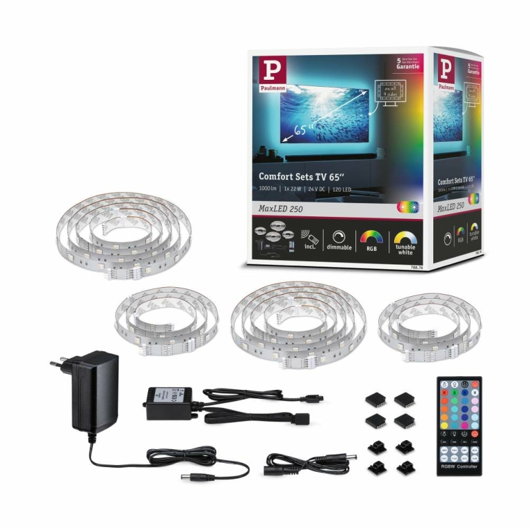 MaxLED Strip | 250 Paulmann LED 75 Lampen1a Comfort Basisset 51m TV 230lm/m 255W 78877 Zoll