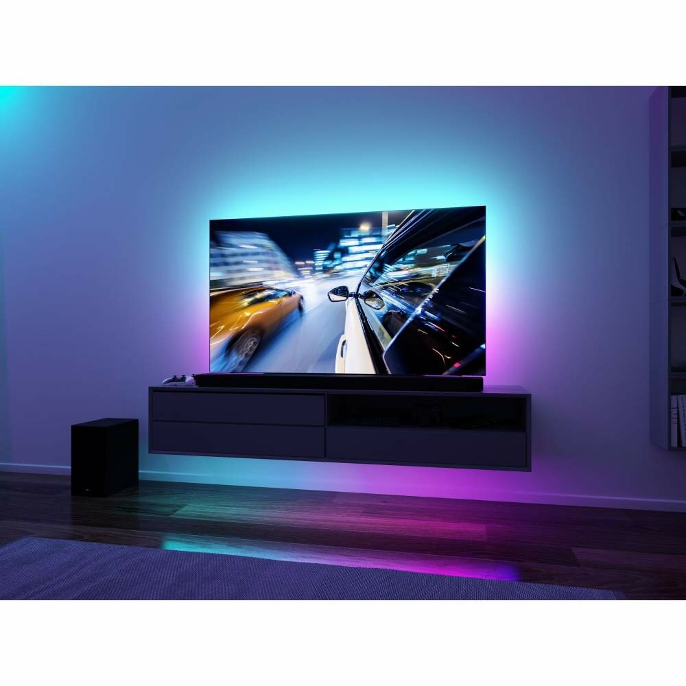 LED TV Hintergrundbeleuchtung, LED Strip 2M, RGB LED Fernseher Beleuchtung  für 35~65 Zoll HDTV PC Monitor, Upgrade RF Fernbedienung, einstellbare  Farben, Modi&Helligkeit, 4x50cm LED Streifen USB