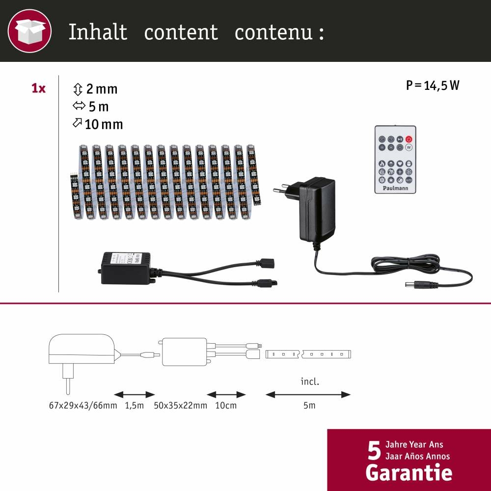 Paulmann 78888 EntertainLED LED Stripe Dynamic RGB 5m 105W 60LEDs/m 15VA