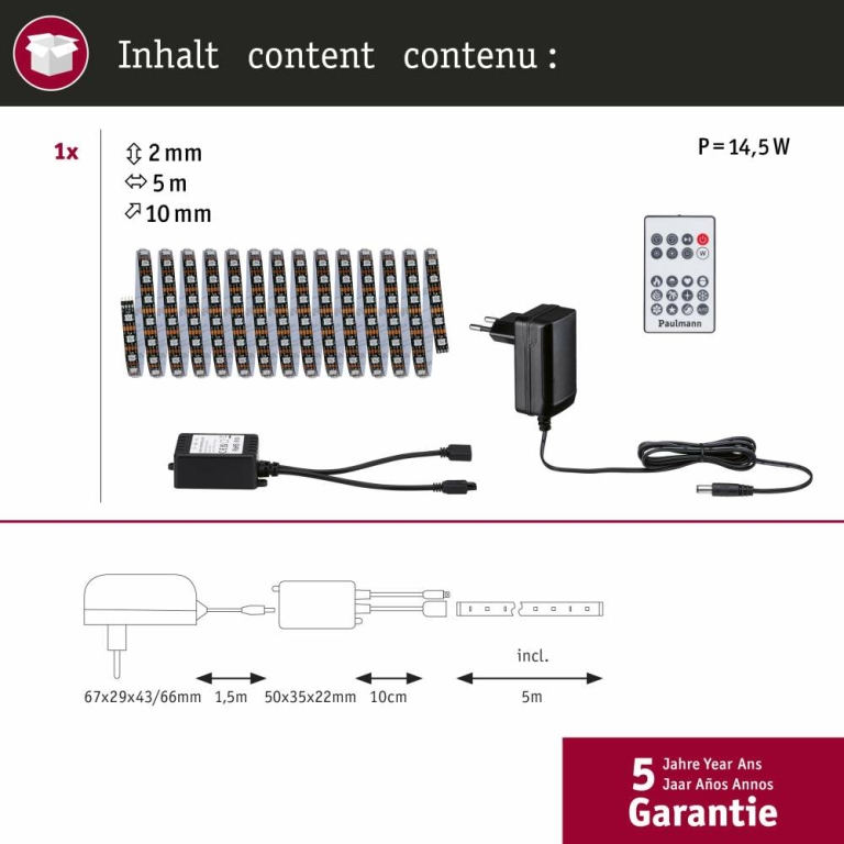 Paulmann EntertainLED LED Stripe Dynamic RGB 5m   10,5W  60LEDs/m  15VA