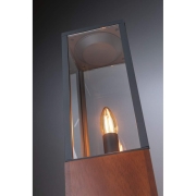 Plug & Shine Pollerleuchte Venea 40cm IP44 Holz inkl. Leuchtmittel