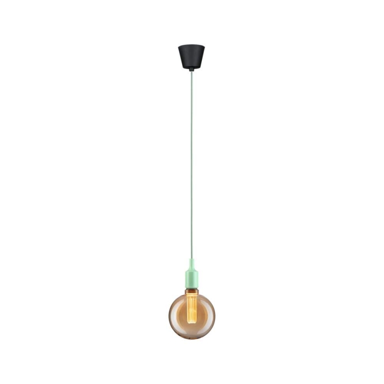 Paulmann Neordic Pendelleuchte Ketil  E27   max. 60W Hellgrün#Schwarz dimmbar Silikon#Kunststoff