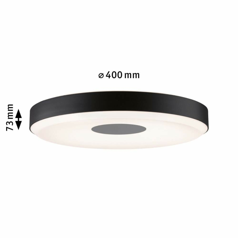 Paulmann LED Deckenleuchte Puric Pane Smart Home ZigBee 16W Backlight Technik dimmbar Schwarz/Grau 230V
