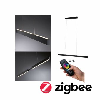 Paulmann LED Pendelleuchte Smart Home Zigbee Aptare   2700K 2.050lm / 2.050lm 2x18 / 1x18W Schwarz dimmbar