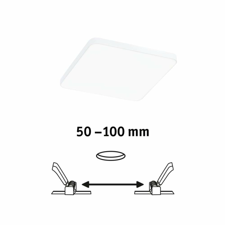 Paulmann VariFit LED Einbaupanel Veluna Edge IP44 eckig 120x120mm 650lm 4000K Weiß