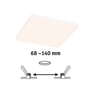 VariFit LED Einbaupanel Veluna Edge IP44 eckig 160x160mm 1100lm 3000K Weiß dimmbar