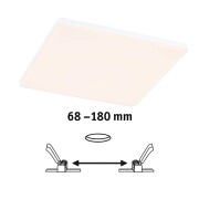 VariFit LED Einbaupanel Veluna Edge IP44 eckig 200x200mm 1500lm 3000K Weiß dimmbar