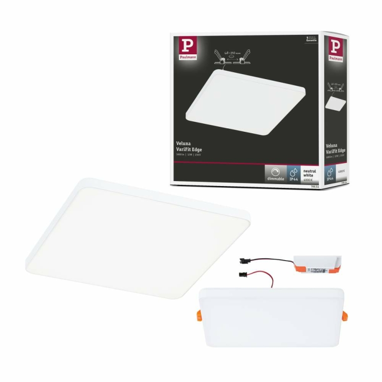 Paulmann 79940 VariFit LED Einbaupanel Veluna Edge IP44 rund 160mm 1100lm  3000K | Lampen1a