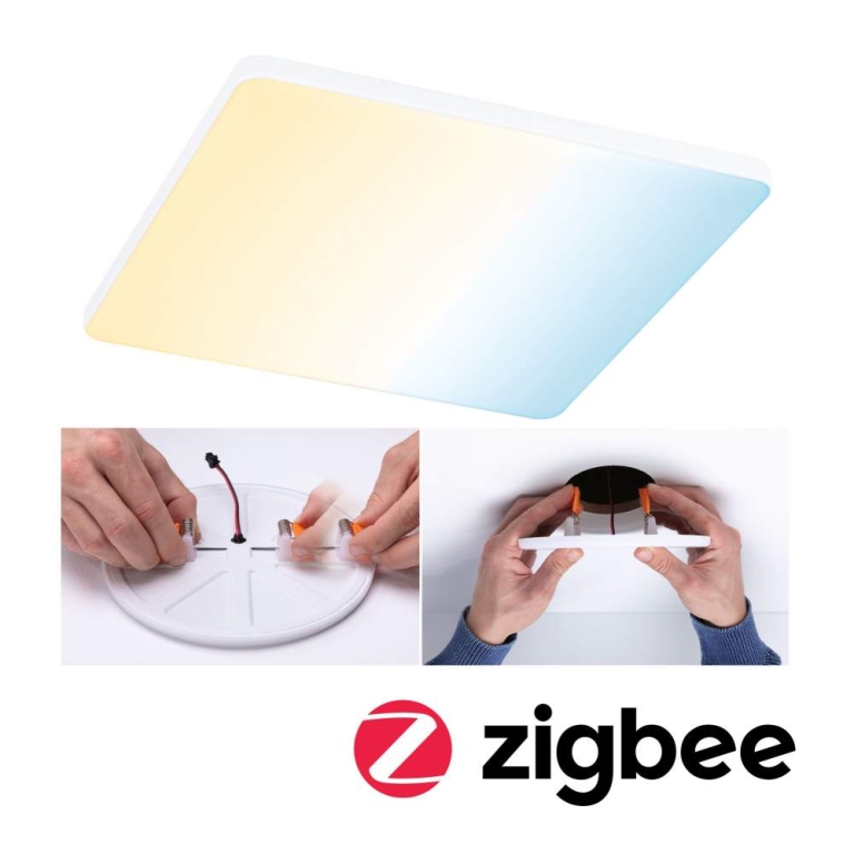 Paulmann VariFit LED Einbaupanel Veluna Edge IP44 eckig 200x200mm 1400lm Tunable White Weiß dimmbar