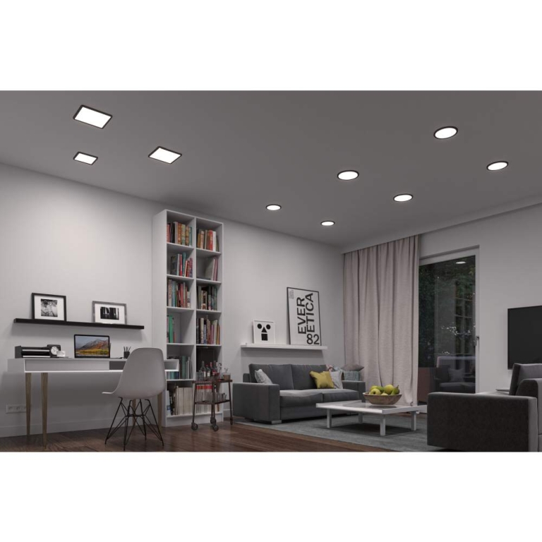 Paulmann VariFit LED Einbaupanel Smart Home Zigbee Areo IP44 eckig 175x175mm Tunable White Schwarz dimmbar