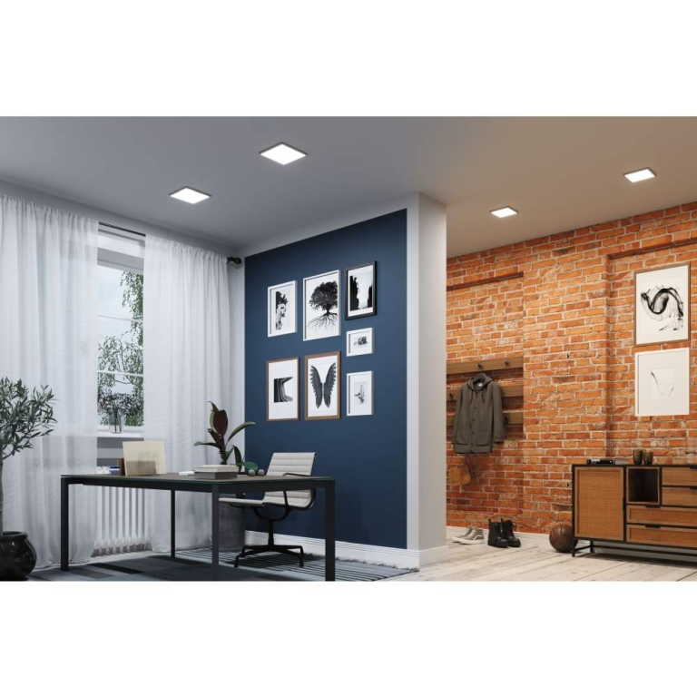 Paulmann VariFit LED Einbaupanel Smart Home Zigbee Areo IP44 eckig 175x175mm Tunable White Schwarz dimmbar