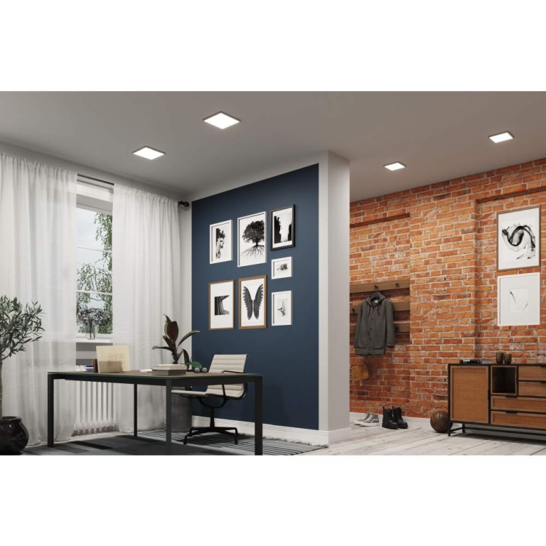 Paulmann VariFit LED Einbaupanel Smart Home Zigbee Areo IP44 eckig 175x175mm Tunable White Schwarz dimmbar