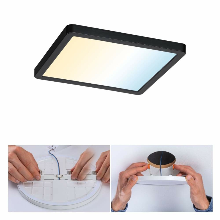 Paulmann VariFit LED Einbaupanel Smart Home Zigbee Areo IP44 eckig 175x175mm Tunable White Schwarz dimmbar