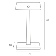 Sigor Nuindie CHARGE Akku-Tischleuchte weiß LED eckig 2700K IP54 dimmbar Easy-Connect Qi-Ladefunktion